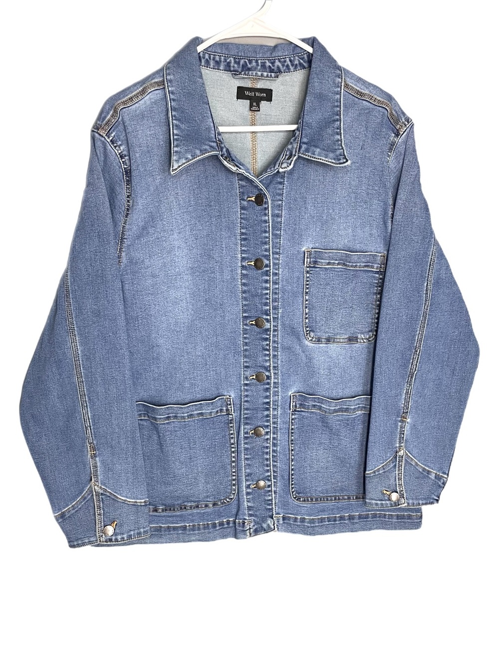 Well Worn Stretch Denim Jacket Women’s Size XL